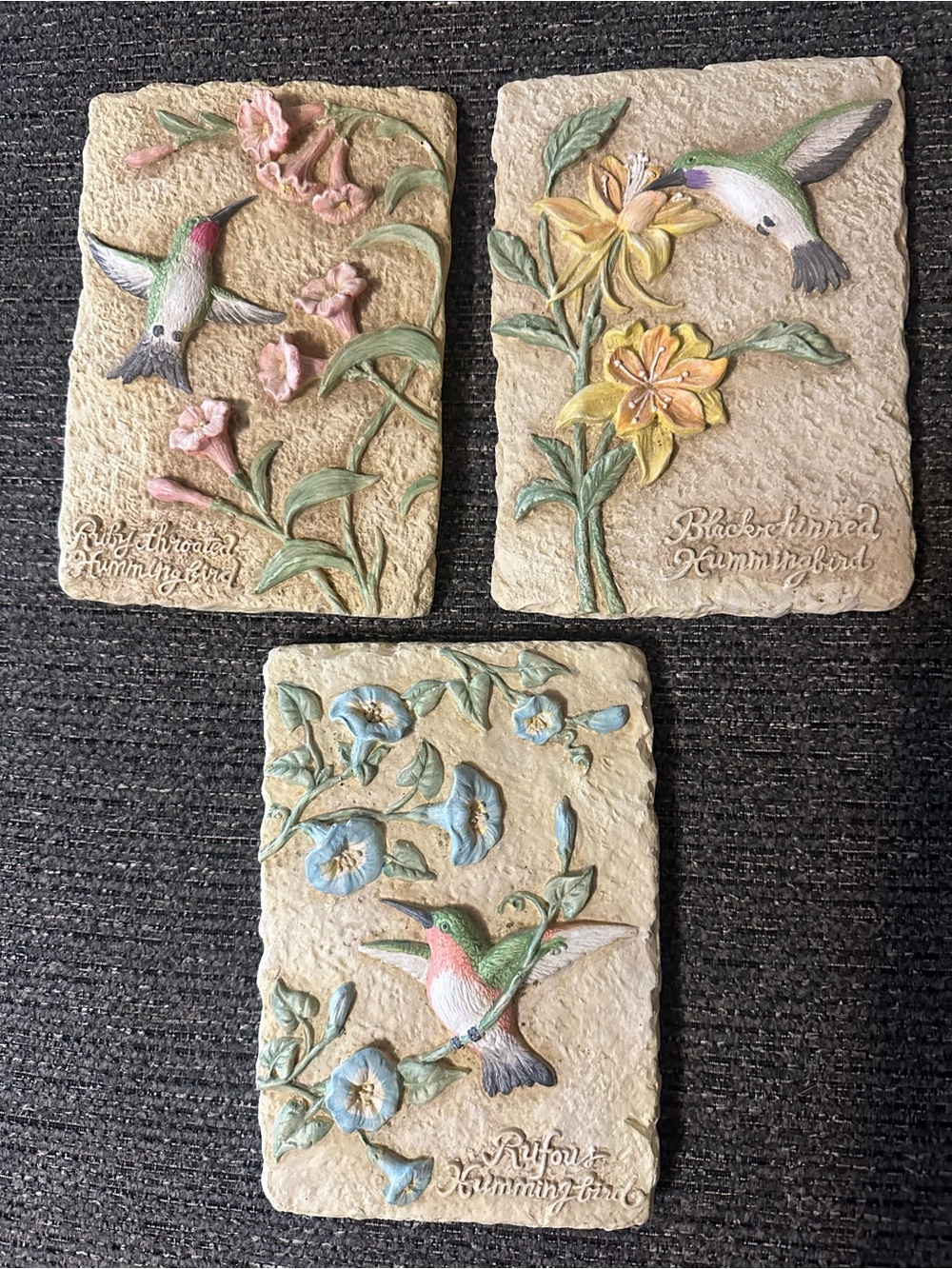 Hummingbird Wall Plaque Trio